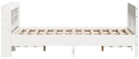 Cama sem colchão 120x200 cm madeira de pinho maciça branco