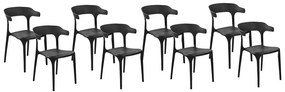 Conjunto de 8 cadeiras de jantar pretas GUBBIO  Beliani