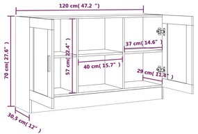 Aparador Real de 120 cm - Nogueira - Design Moderno