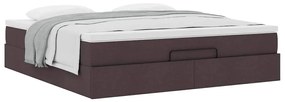 Estrutura de cama otomana com colchão 180x200cm castanho escuro