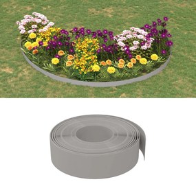 Bordas de jardim 4 pcs 10 m 15 cm polietileno cinzento