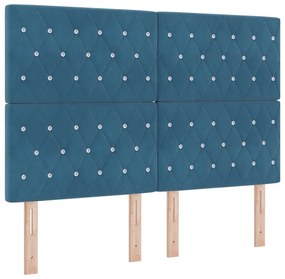 Cama vidaXL Azul Escuro 160x200 cm Veludo