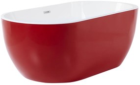 Banheira autónoma em acrílico vermelho 150 x 75 cm NEVIS Beliani