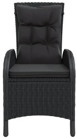 3 pcs conjunto de bistrô para jardim vime PE preto