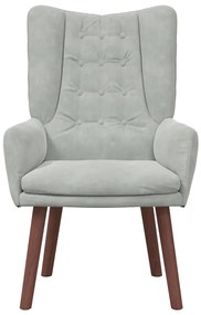 Poltrona Relaxante vidaXL em Veludo Cinza Claro