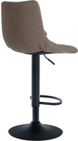 Conjunto de 2 bancos altos Jerry em tecido com estrutura preta 87-108,5 x 43 x 46,5 cm Castanho acinzentado