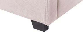 Cama de casal com arrumação em veludo rosa pastel 180 x 200 cm VINCENNES Beliani