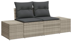 Conjunto de Sofá de Jardim de 7 Peças com Almofadas Cinzento-Claro Vim