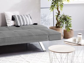 Sofá-cama de 3 lugares em tecido cinzento claro BRISTOL II Beliani