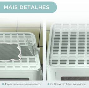 PawHut Caixa de Areia para Gatos com Saída Superior Caixa de Areia par