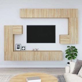 Móvel de TV de parede madeira processada cor carvalho sonoma