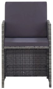 13 pcs conjunto jantar exterior vime e madeira acácia antracite