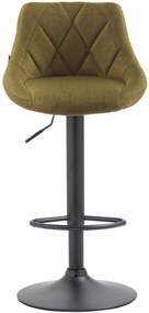 Banco de bar Lazio em tecido e com estrutura preta 46 x 83-104 x 49 cm Verde