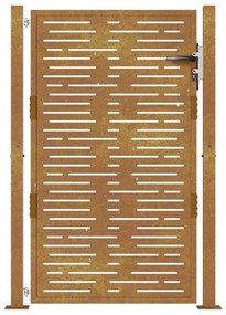 Portão de jardim 105x155 cm aço corten design quadrados