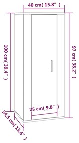 Conjunto móveis de TV 4 pcs madeira processada carvalho fumado