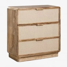 Cómoda 80x40 Cm Em Madeira De Manga, Mdf E Juta Abrams Madeira De Manga - Sklum