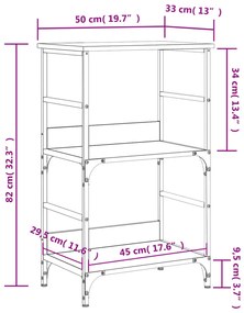 Estante 50x33x82 cm derivados de madeira cinzento sonoma