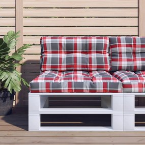 vidaXL Almofadão p/ sofá de paletes 80x40x12 cm tecido xadrez vermelho