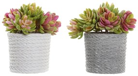 Planta Decorativa DKD Home Decor Cinzento Bege EVA PE (14,5 x 14,5 x 16 cm) (2 Unidades)