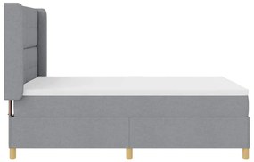 Cama Box com Colchão e Luz LED Cinza Claro 140x200 cm Tecido