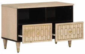 Móvel de TV 70x33x46 cm madeira de mangueira maciça
