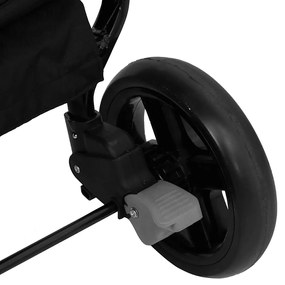 Carrinho de bebé para gémeos aço cinzento-claro e preto