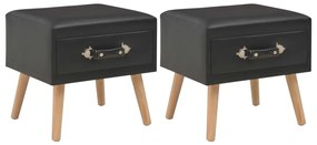 Mesas-de-cabeceira 2 pcs 40x35x40 cm couro artificial preto