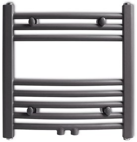 Aquecedor toalhas casa de banho curvo 480 x 480 mm cinzento