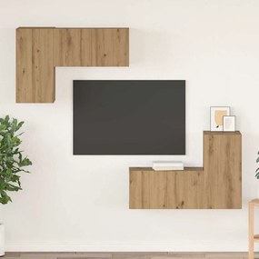 vidaXL Conjunto de móvel de TV 4 pcs carvalho artisiano