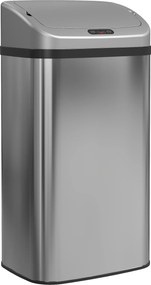 Balde de Lixo Automático para Cozinha 48 L Sensor Infravermelho Fechamento Automático Antimarcas Aço Inoxidável 33x25x69 cm Prata