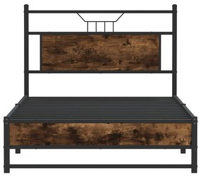 Estrutura de cama sem colchão 107x203 cm carvalho fumado
