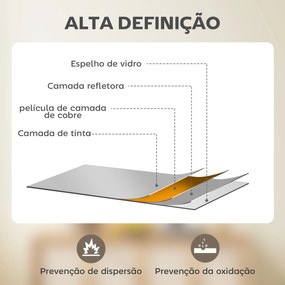 Espelho de Casa de Banho 70x90 cm Espelho de Parede Decorativo para Sala Entrada Corredor Horizontal ou Vertical Preto