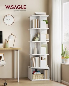 Estante 40 x 40 x 155,8 cm giratória 360° com compartimentos abertos e 5 níveis Coleção Custos Branca