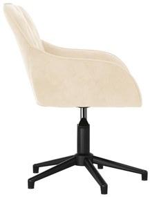 Cadeiras de jantar giratórias 2 pcs veludo cor creme