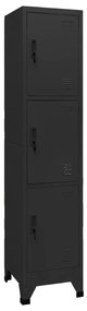 339782 vidaXL Cacifo 38x45x180 cm aço preto
