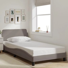 Estrutura cama sem colchão 100x200 cm tecido cinza-acastanhado