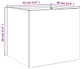 Vasos/floreiras 2 pcs 32x30x29 cm aço galvanizado prateado