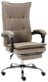 vidaXL Cadeira de escritório tecido cinzento-acastanhado