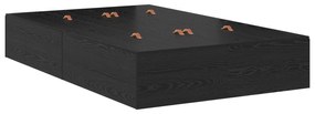 Cama de Armazenamento vidaXL Carvalho Preto 120x200 cm