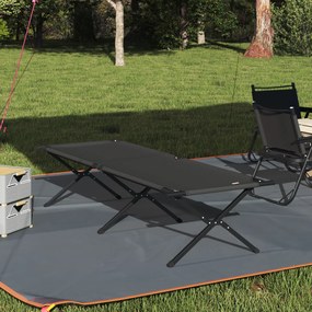 vidaXL Cama de Sol Dobrável com Bolsa de Transporte Preta 600D Tecido Oxford