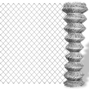 vidaXL Cerca de arame 15x1 m aço galvanizado prateado