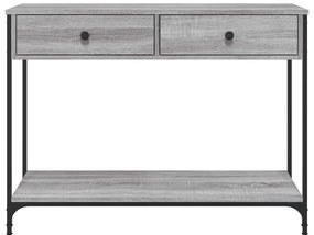 Mesa consola 100x34,5x75cm derivados de madeira cinzento sonoma