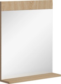 HOMCOM Espelho de Casa de Banho de Parede com Prateleira Aberta 50x12x60 cm Carvalho | Aosom Portugal