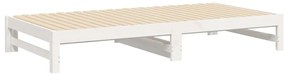 Sofá-cama de puxar 2x(80x200) cm pinho maciço branco