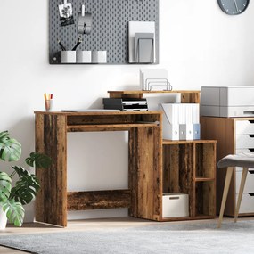 vidaXL Mesa com Armazenamento Madeira Envelhecida 120.5x44x88.5 cm Derivados de Madeira