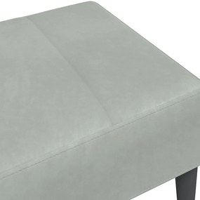 Apoio de pés 77x55x31 cm veludo cinzento-claro