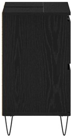 Gabinete de Pia de Banheiro vidaXL Carvalho Preto 80x33x60 cm Madeira