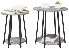 Conjunto de Mesas Laterais 2 pcs Cinza Sonoma em Madeira de Engenheira
