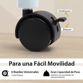 Secretária dobrável para computador 105 x 50 x 74 cm com 3 gavetas de armazenamento e rodas bloqueáveis Cinza
