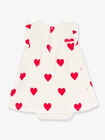Conjunto vestido + body, em algodão bio, da Petit Bateau branco